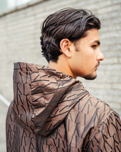 OBLIQUE CHOCOLATE WINDBREAKER SHORT SET