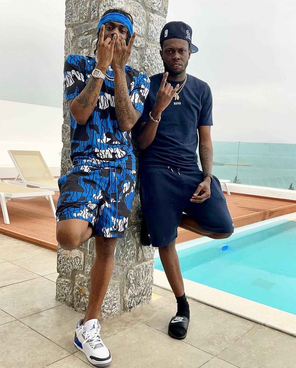 BLUE CAMO SHORT SET