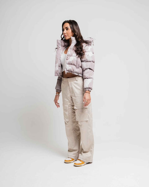 MVKL SANDSTORM 3IN1 CROPPED CAMO PUFFER JACKET